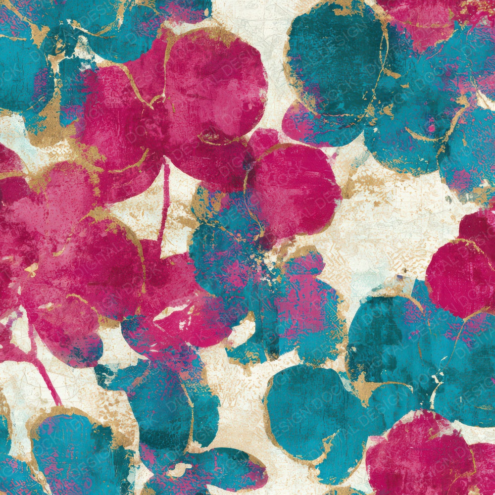 Impressionist Orchid Bubblegum Turquoise Digital Paper Pack (DDD013470)