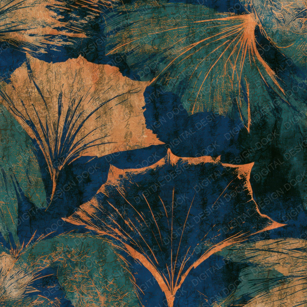 Minimal Dragon Wings Palm Ochre Digital Paper Pack (DDD013472)