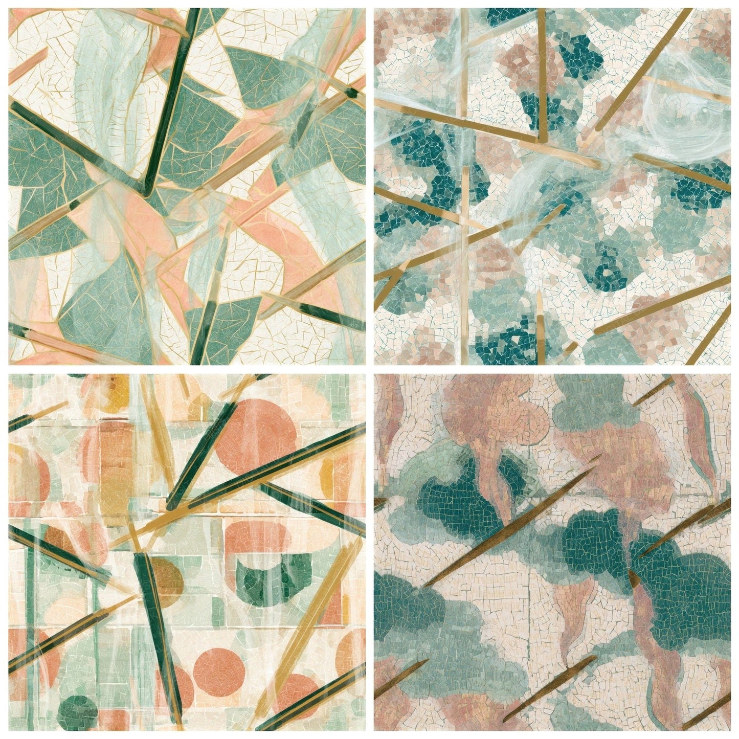 Mosaic Incense Blush Mint Seamless Digital Paper Pack (DDD013474)