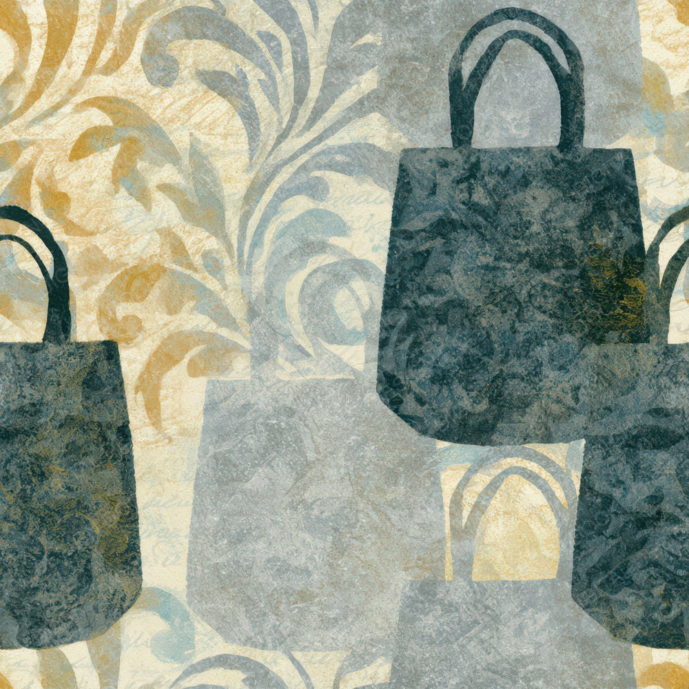 Rococo Tote Bags Graphite Cream Digital Paper Pack (DDD013476)