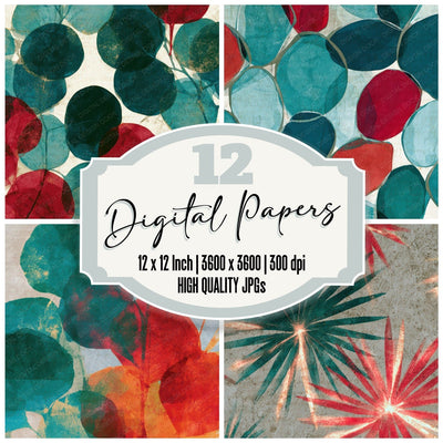 X-ray Neon Jade Garnet Bone Digital Paper Pack (DDD013483)