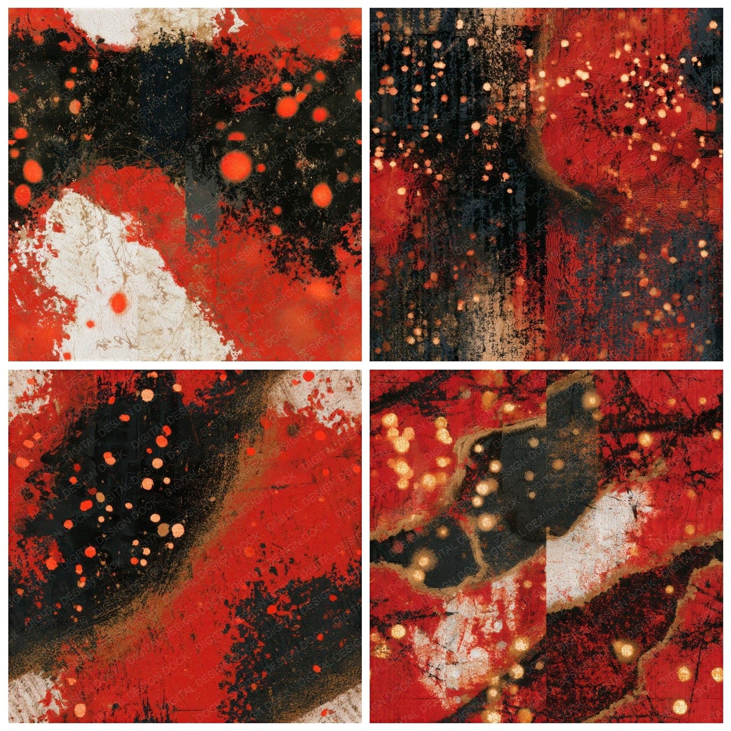 Antique Map Embers Crimson Seamless Digital Paper Pack (DDD013485)