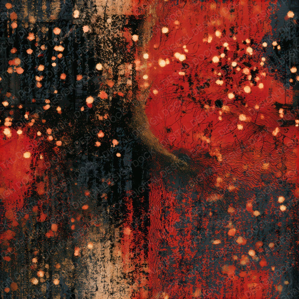 Antique Map Embers Crimson Seamless Digital Paper Pack (DDD013485)