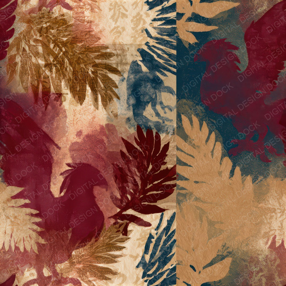 Blueprint Hippogriff Cinnamon Burgundy Seamless Digital Paper Pack (DDD013488)