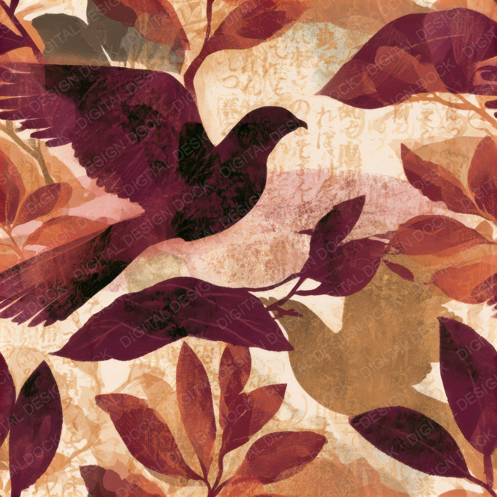 Blueprint Hippogriff Cinnamon Burgundy Seamless Digital Paper Pack (DDD013488)