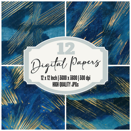 Cyanotype Comet Trails Sepia Seamless Digital Paper Pack (DDD013491)