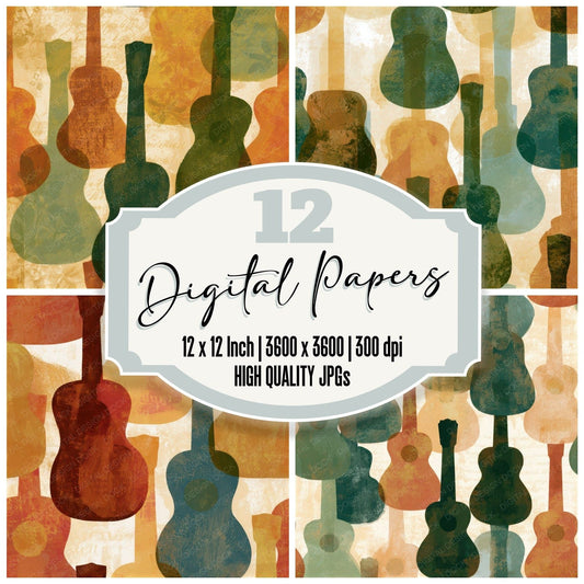 Fresco Ukulele Pine Cedar Seamless Digital Paper Pack (DDD013493)