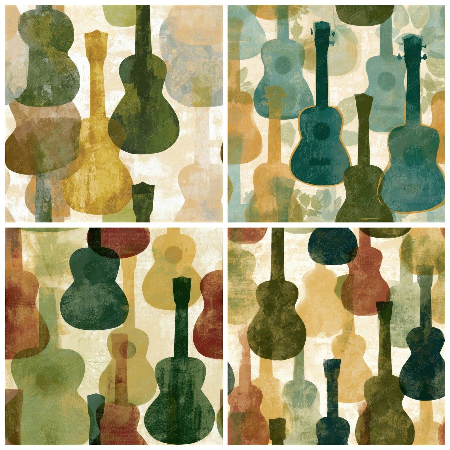 Fresco Ukulele Pine Cedar Seamless Digital Paper Pack (DDD013493)