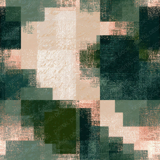 Pixel Quadrants Eucalyptus Linen Seamless Digital Paper Pack (DDD013498)