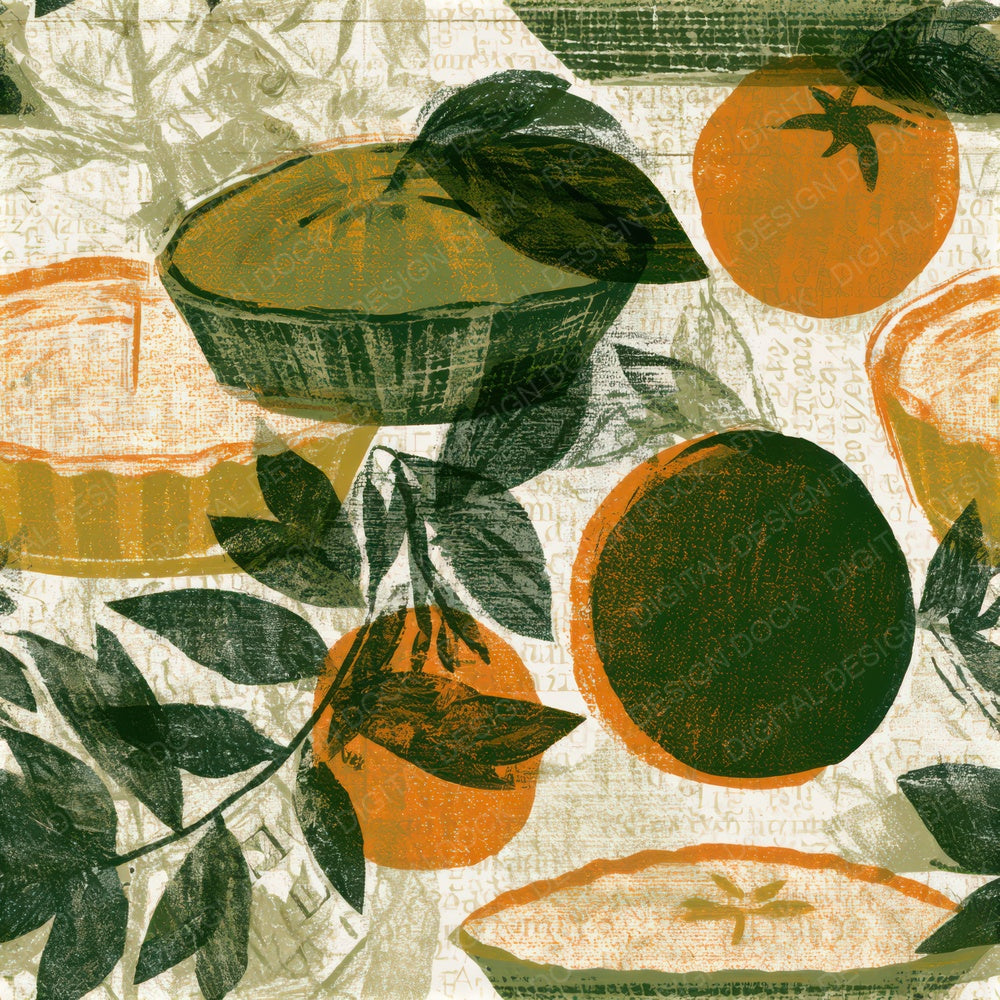 Risograph Tarts Pies Avocado Seamless Digital Paper Pack (DDD013499)