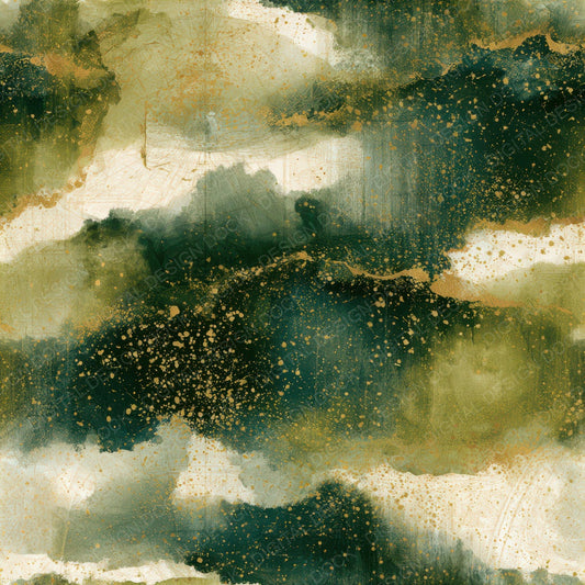 Sumi-e Celestial Maps Olive Chartreuse Seamless Digital Paper Pack (DDD013501)