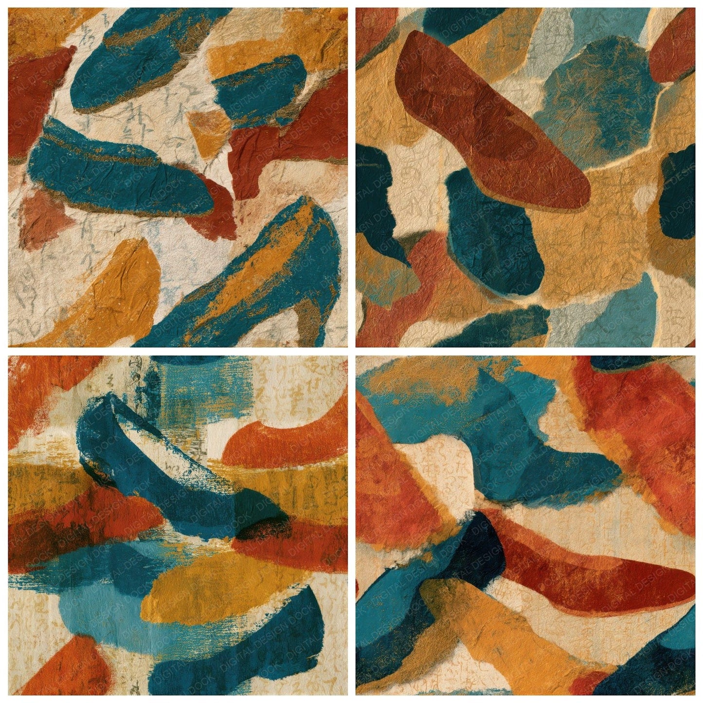 Torn Paper Ballet Flats Rust Seamless Digital Paper Pack (DDD013502)