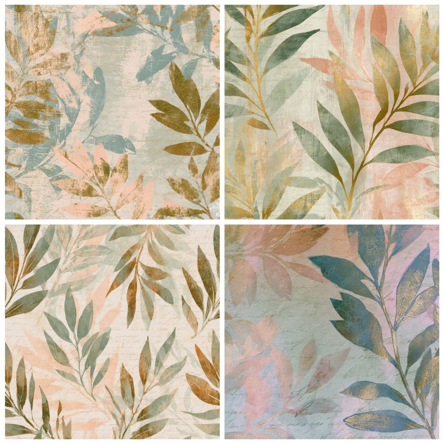 Blueprint Olive Branches Blush Mint Digital Paper Pack (DDD013505)