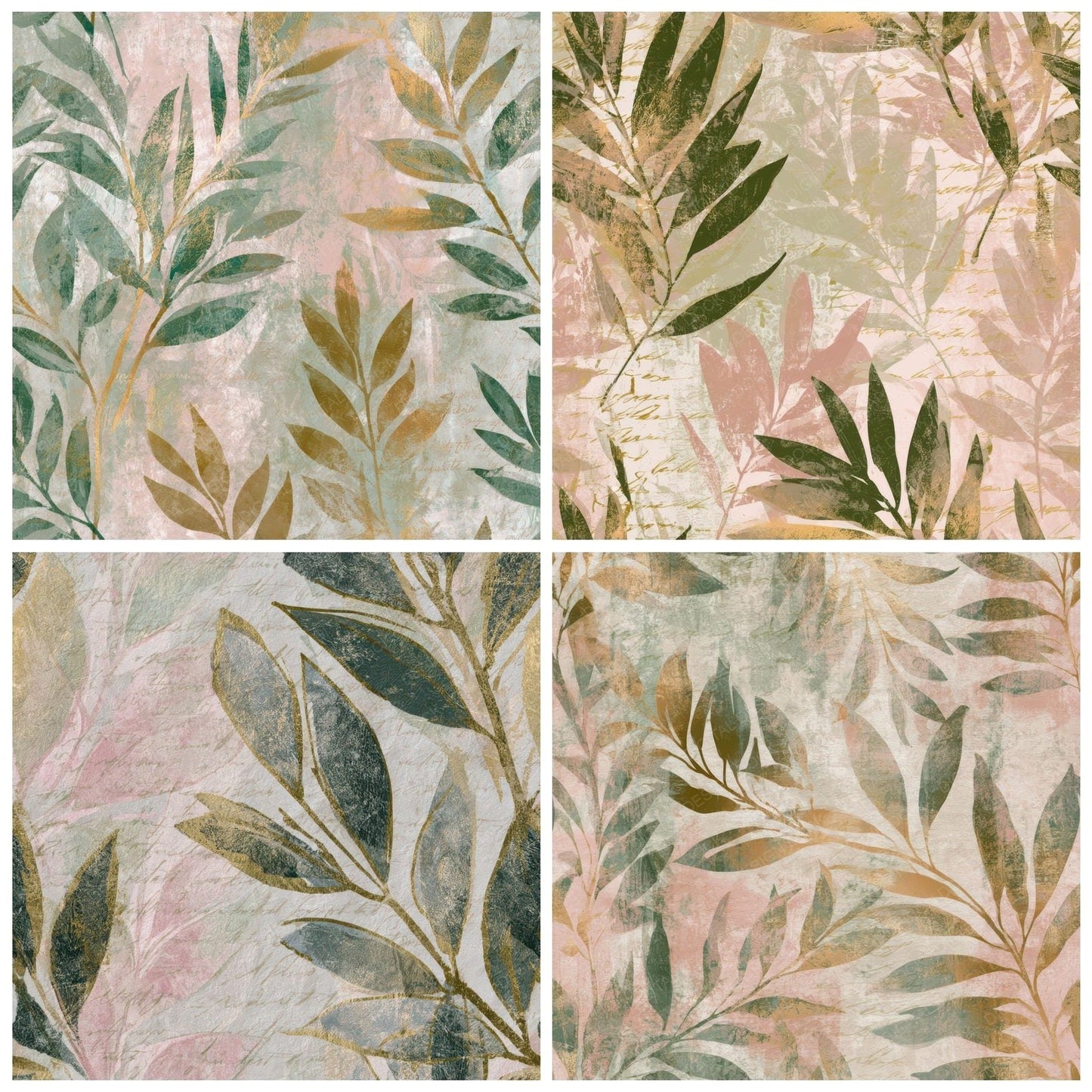 Blueprint Olive Branches Blush Mint Digital Paper Pack (DDD013505)