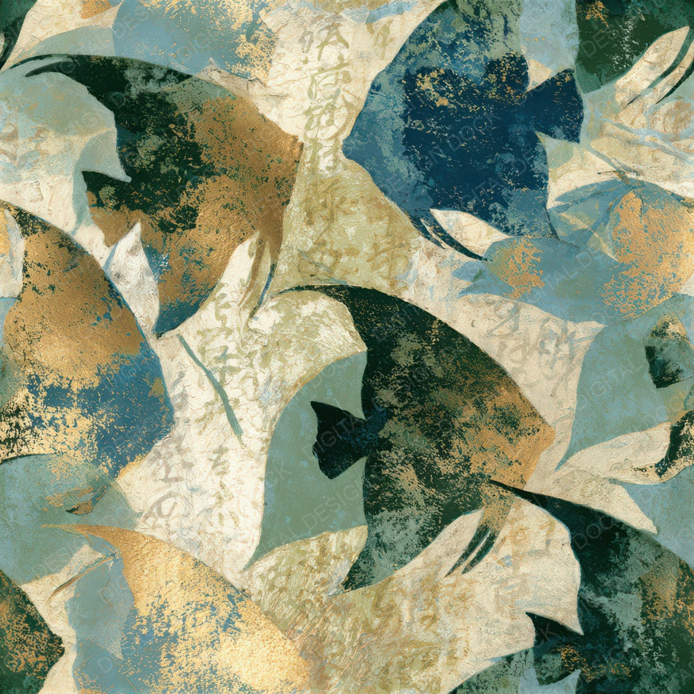 Fresco Angelfish Sage Forest Seamless Digital Paper Pack (DDD013510)