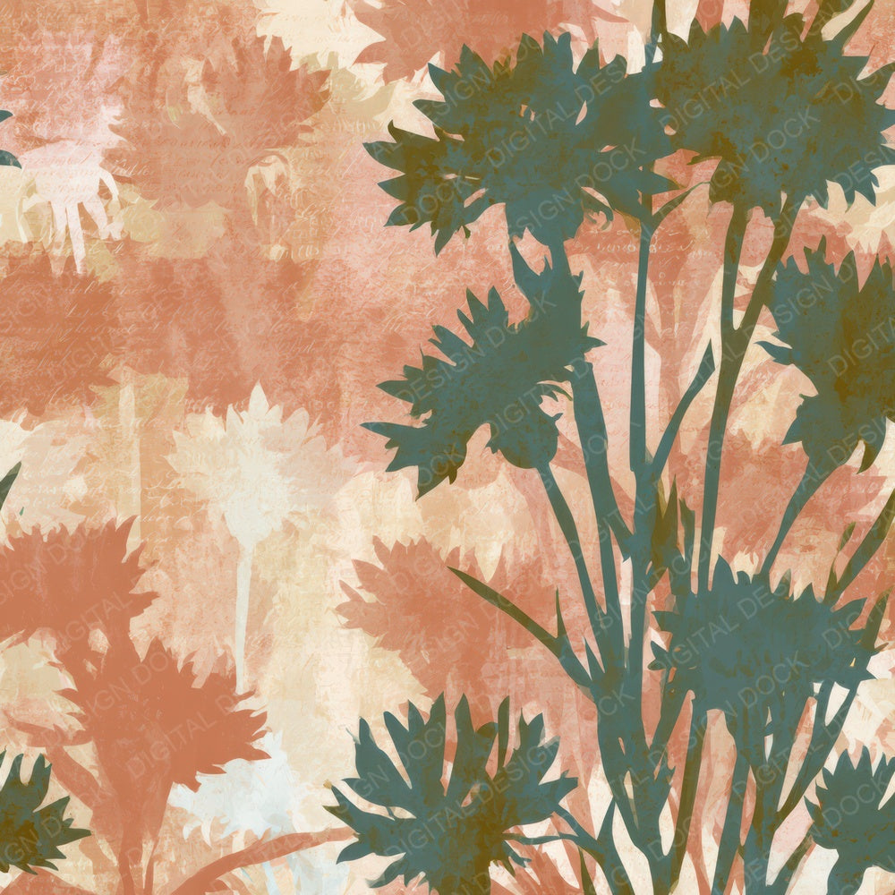 Papercut Cornflowers Terracotta Olive Digital Paper Pack (DDD013513)