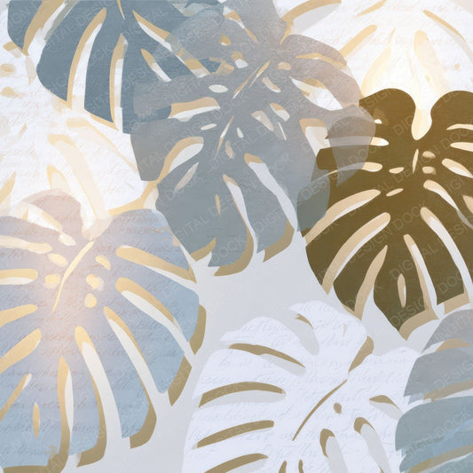 Papercut Philodendron Stone Bone Digital Paper Pack (DDD013514)