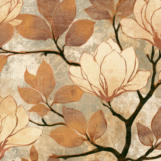 Screenprint Magnolia Sepia Copper Digital Paper Pack (DDD013516)