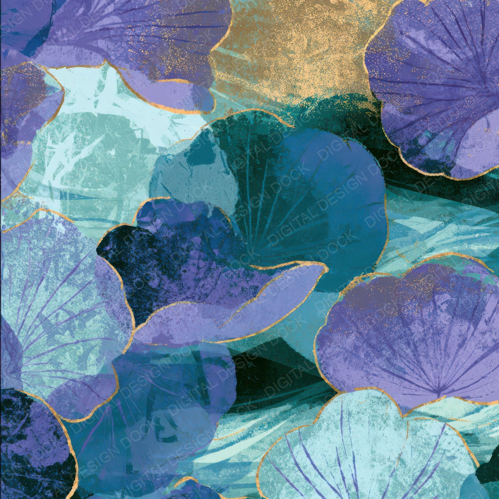Screenprint Violets Mint Jade Digital Paper Pack (DDD013518)