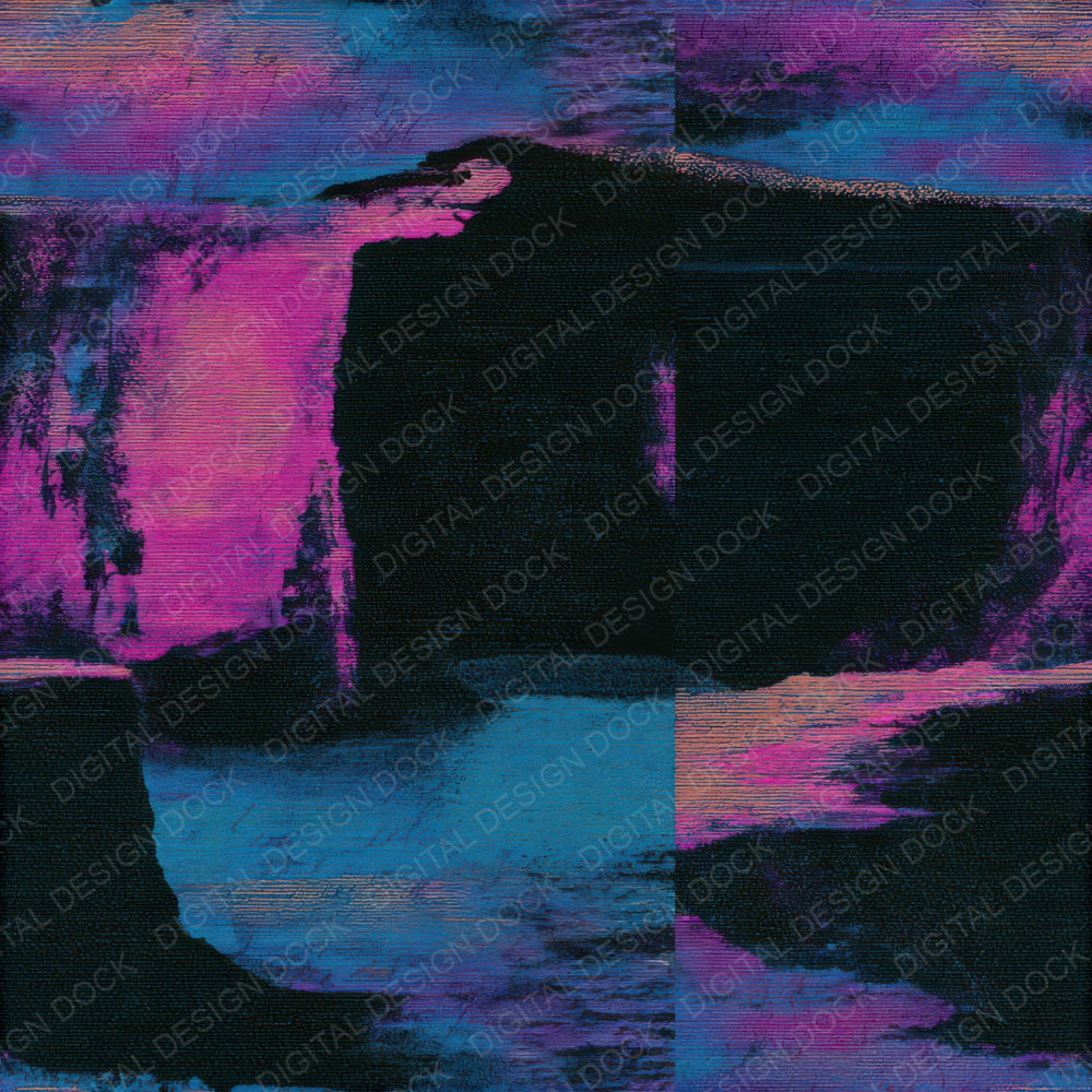 Tapestry Coastal Cliffs Pink Cyan Seamless Digital Paper Pack (DDD013519)