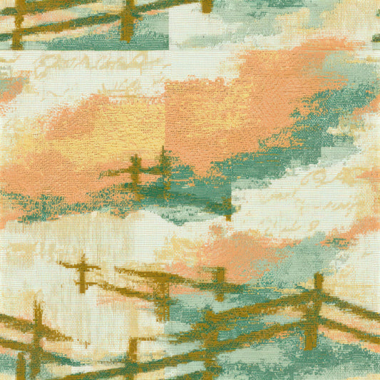 Tapestry Split Rail Fence Peach Mint Seamless Digital Paper Pack (DDD013520)
