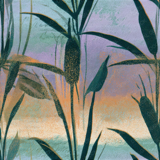 Letterpress Bulrush Lilac Mint Seamless Digital Paper Pack (DDD013531)