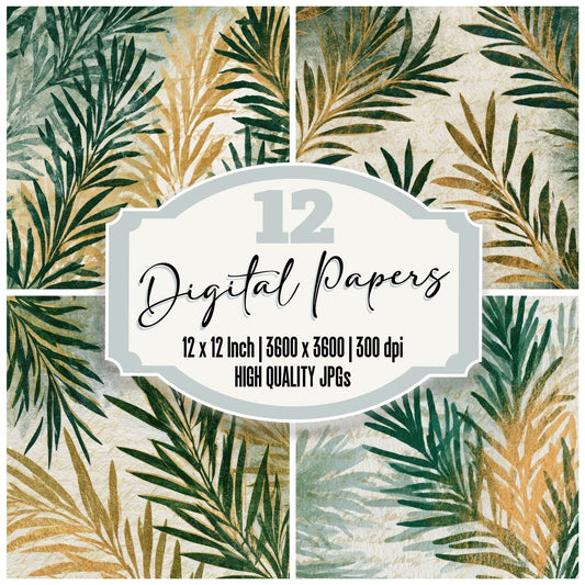 Letterpress Rosemary Sage Ivory Digital Paper Pack (DDD013533)