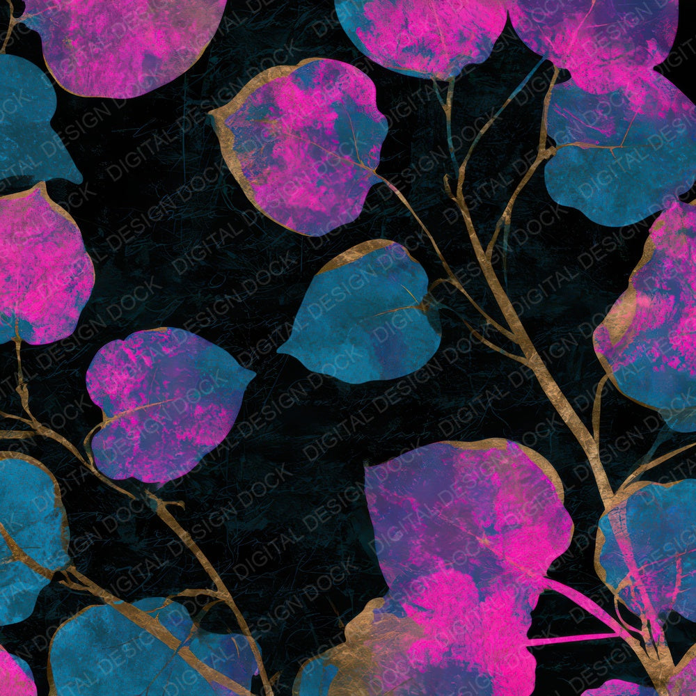 Papercut Bougainvillea Pink Cyan Digital Paper Pack (DDD013534)