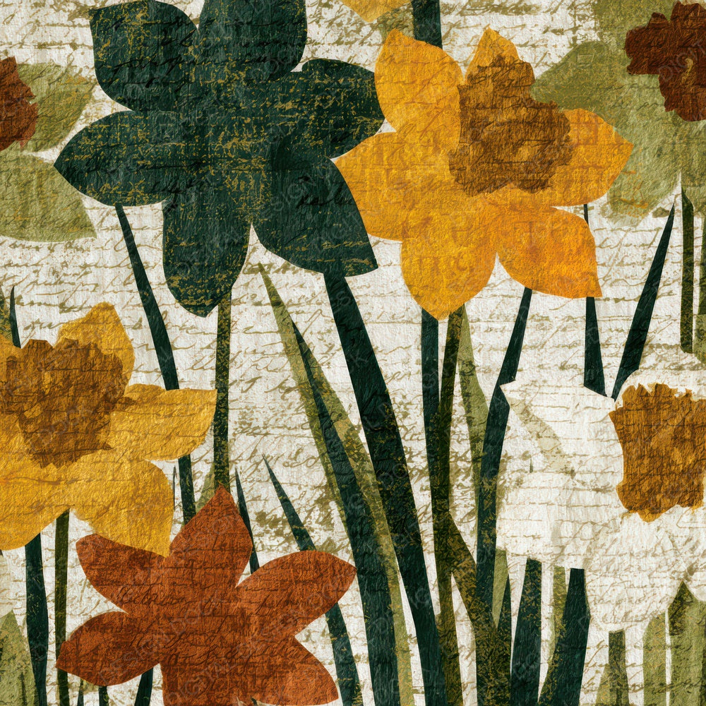 Papercut Daffodils Moss Bark Digital Paper Pack (DDD013535)