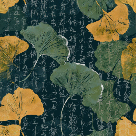 Papercut Gingko Palm Green Ochre Digital Paper Pack (DDD013536)