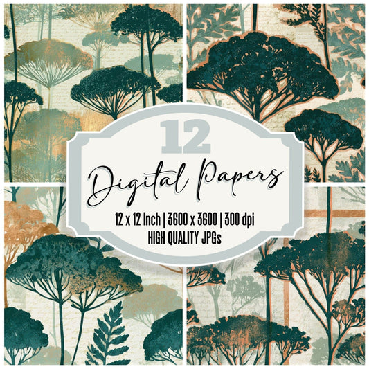 Screenprint Yarrow Sage Ivory Seamless Digital Paper Pack (DDD013538)