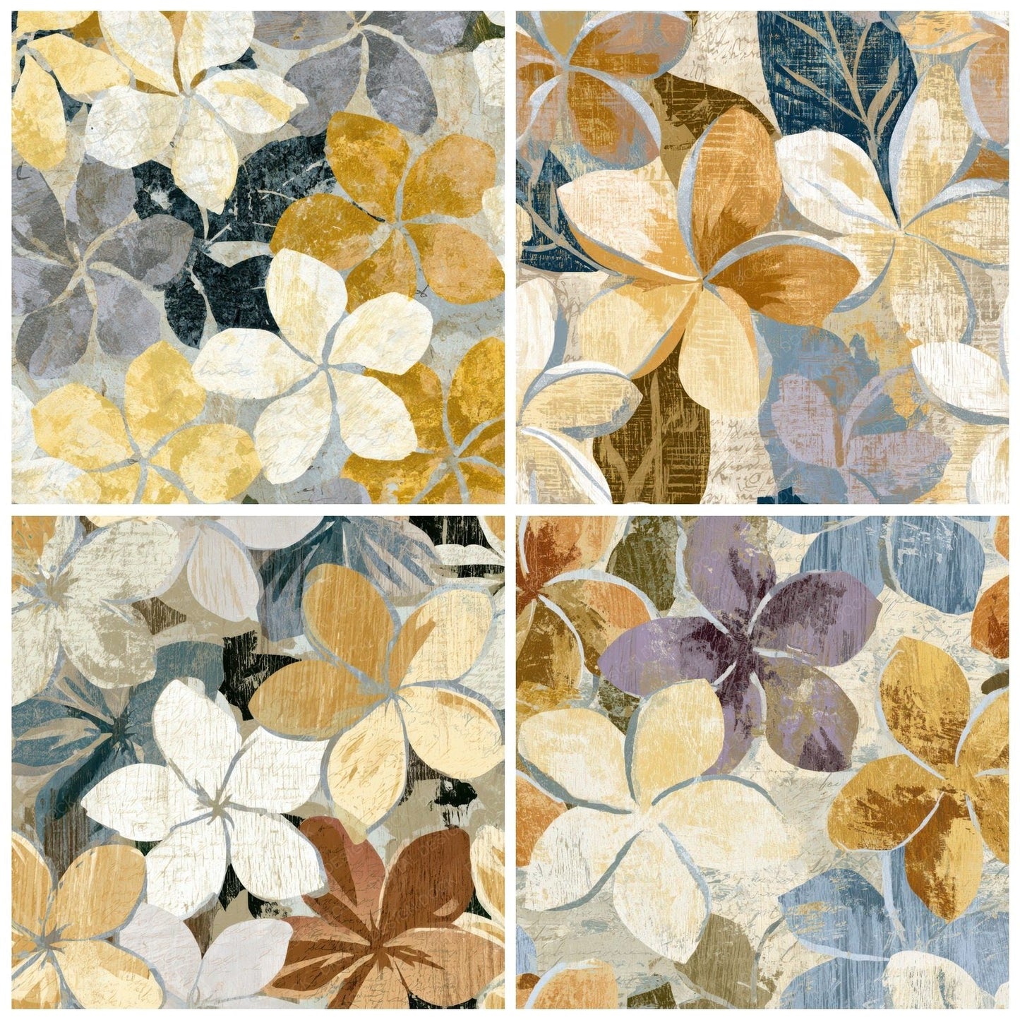 Woodcut Frangipani Oyster Clay Digital Paper Pack (DDD013541)