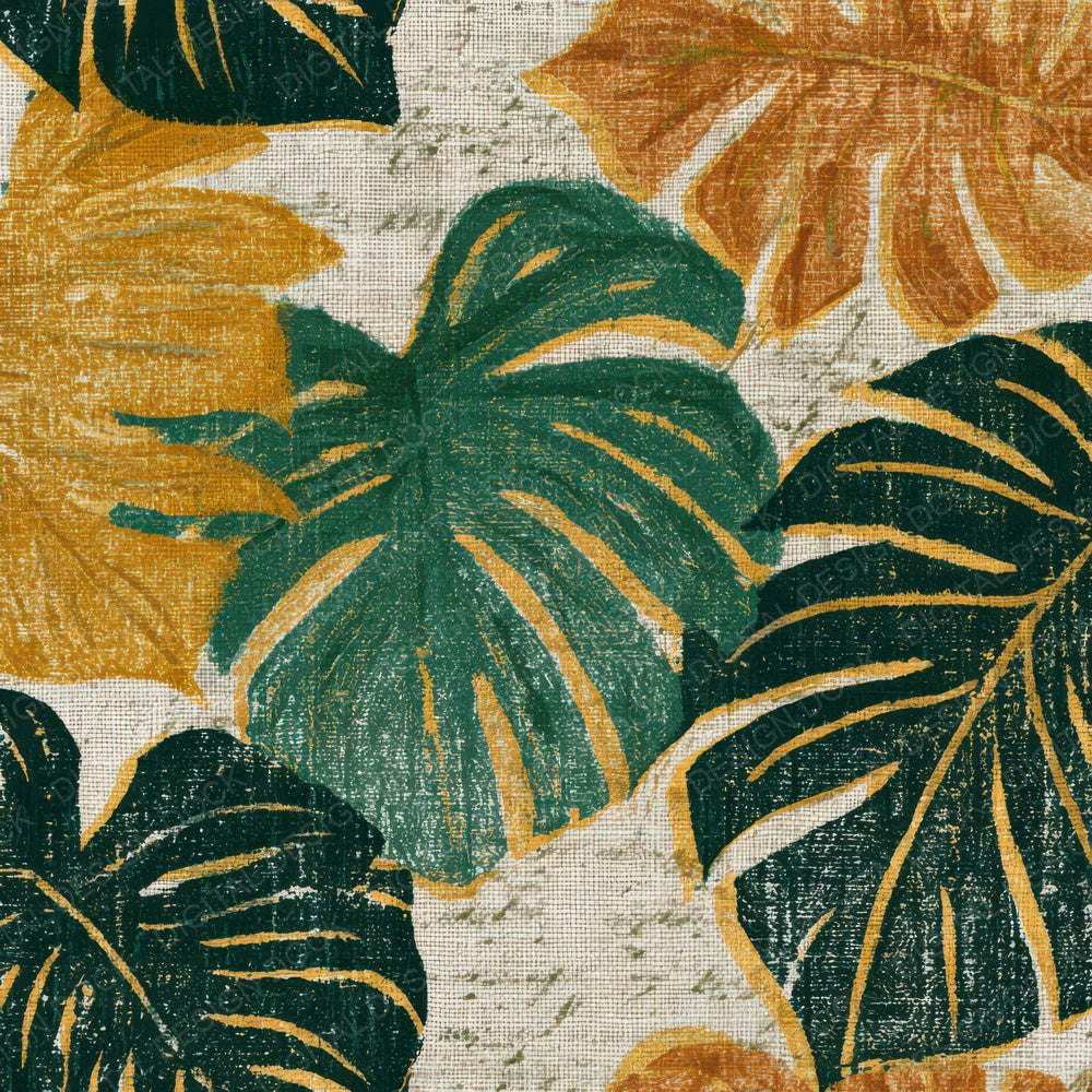 Woodcut Philodendron Amber Forest Digital Paper Pack (DDD013542)