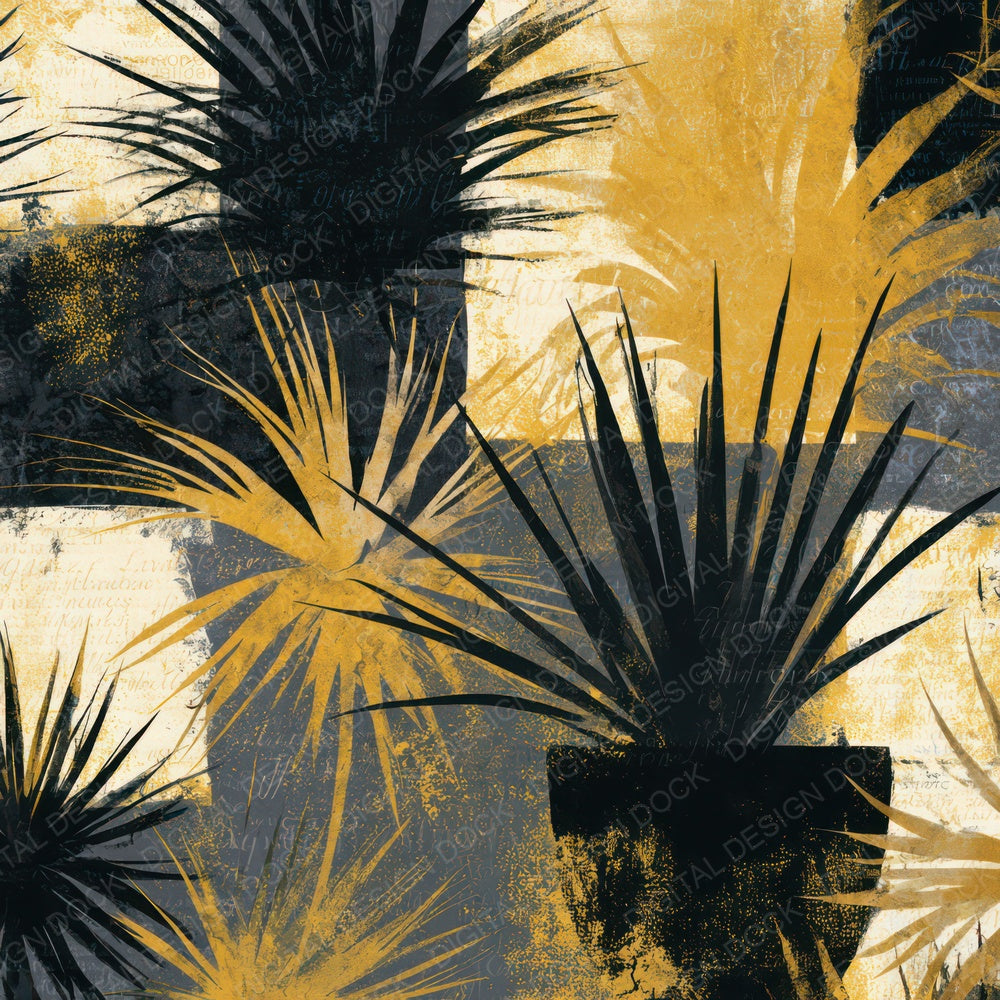 Blueprint Air Plants Cream Mustard Digital Paper Pack (DDD013545)