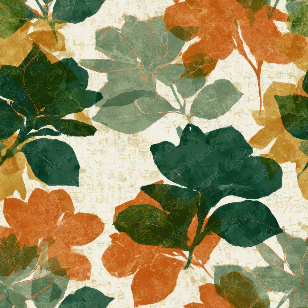 Blueprint Gardenias Avocado Burnt Orange Digital Paper Pack (DDD013546)