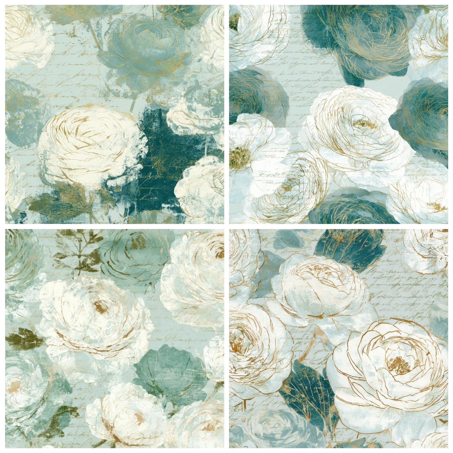 Blueprint Ranunculus Seafoam Digital Paper Pack (DDD013547)