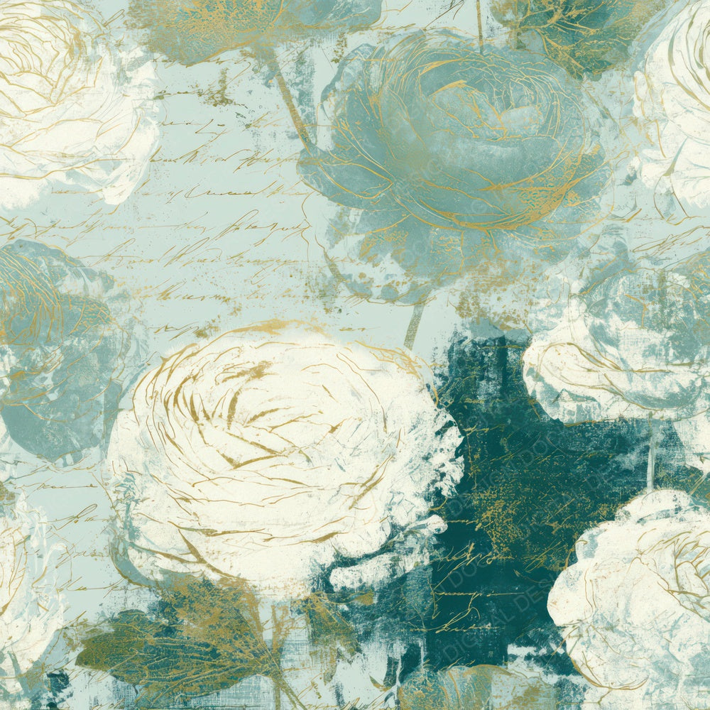 Blueprint Ranunculus Seafoam Digital Paper Pack (DDD013547)