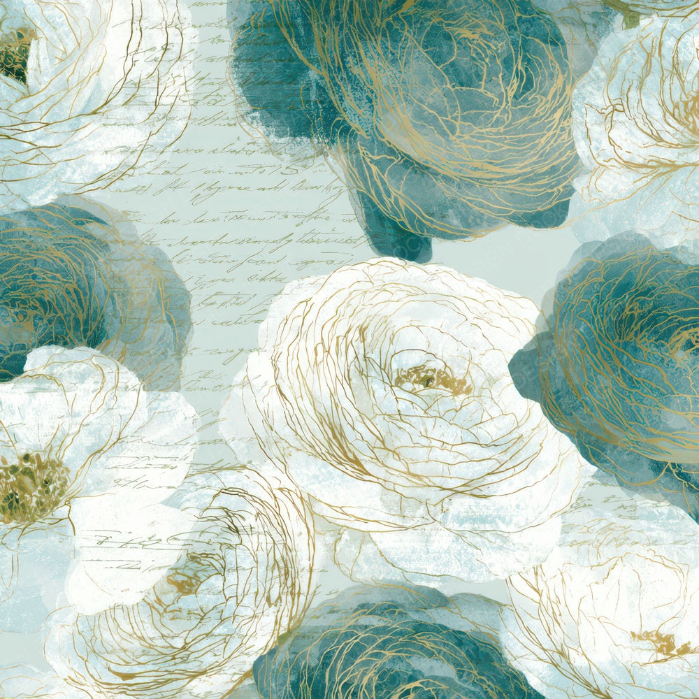 Blueprint Ranunculus Seafoam Digital Paper Pack (DDD013547)