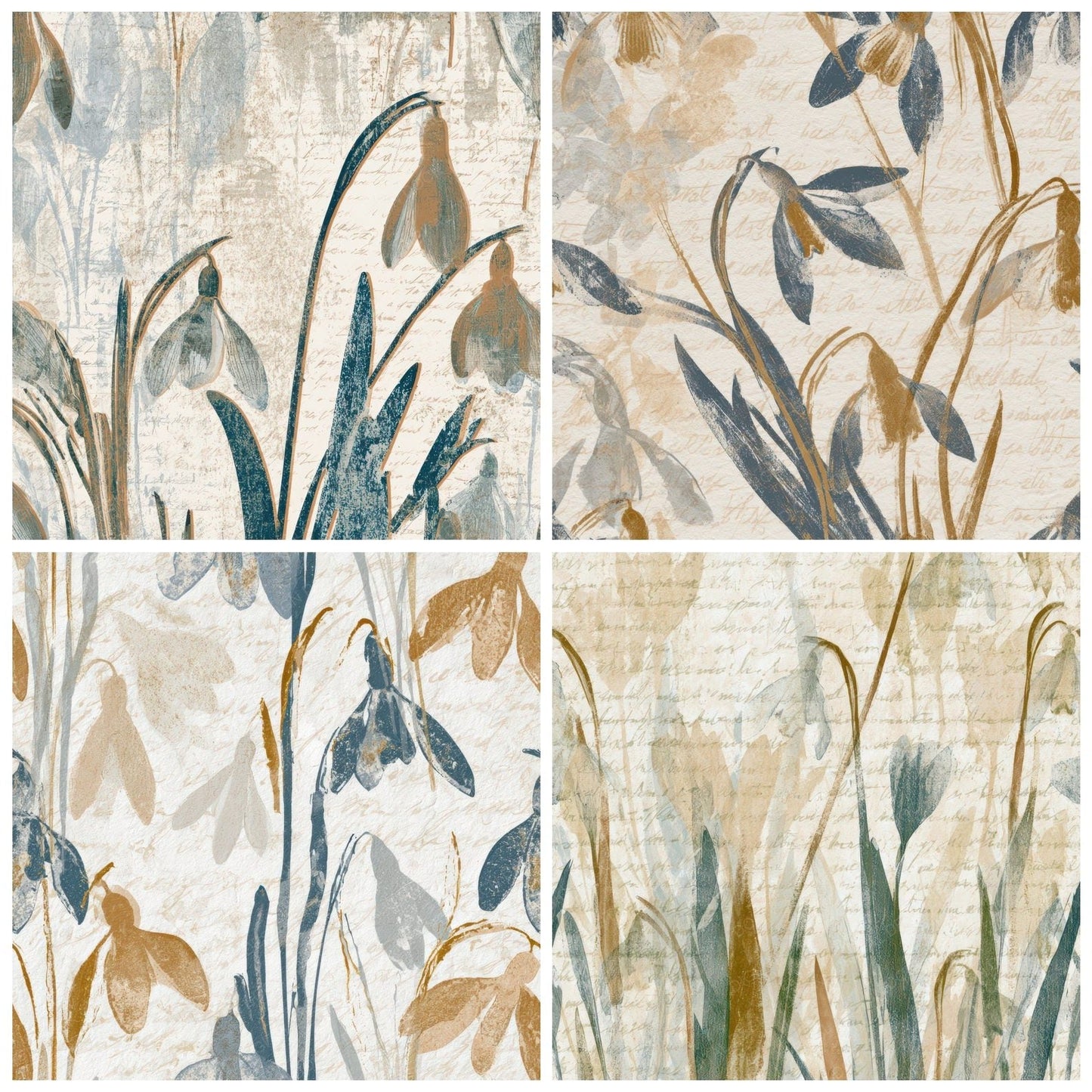 Blueprint Snowdrops Slate Sand Digital Paper Pack (DDD013548)