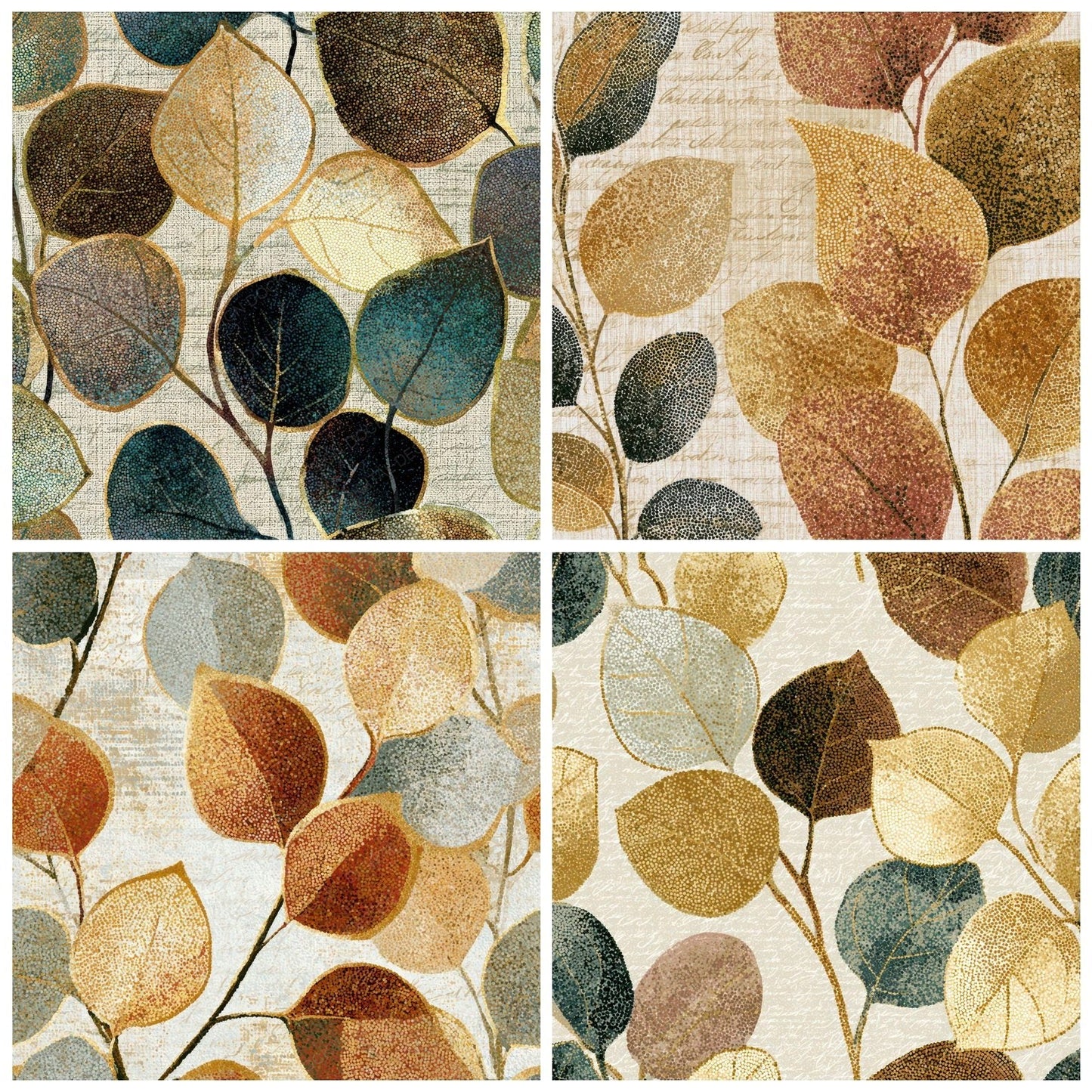 Pointillism Eucalyptus Gold Bone Digital Paper Pack (DDD013556)