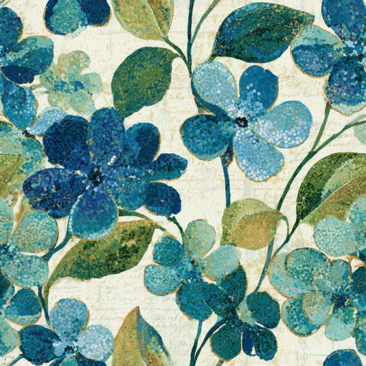 Pointillism Forget Me Nots Sea Glass Gold Digital Paper Pack (DDD013557)