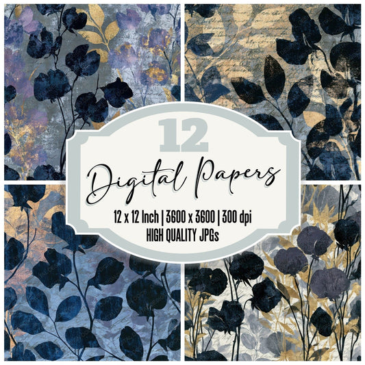 Blueprint Sweet Pea Storm Grey Digital Paper Pack (DDD013565)