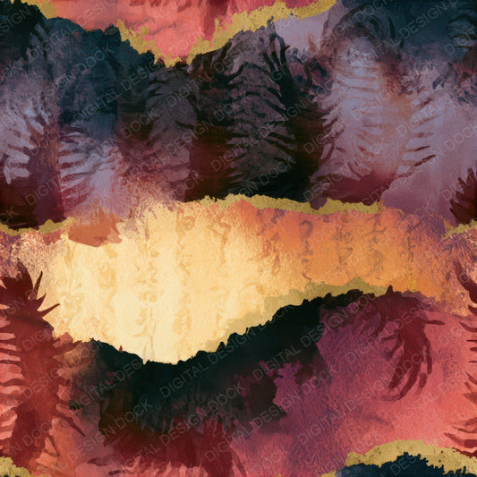 Collage Millipedes Wine Dusty Rose Seamless Digital Paper Pack (DDD013567)
