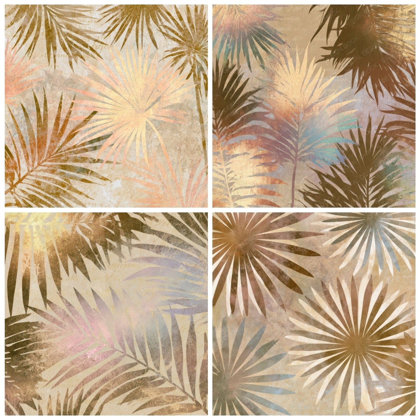 Papercut Palms Sepia Digital Paper Pack (DDD013576)