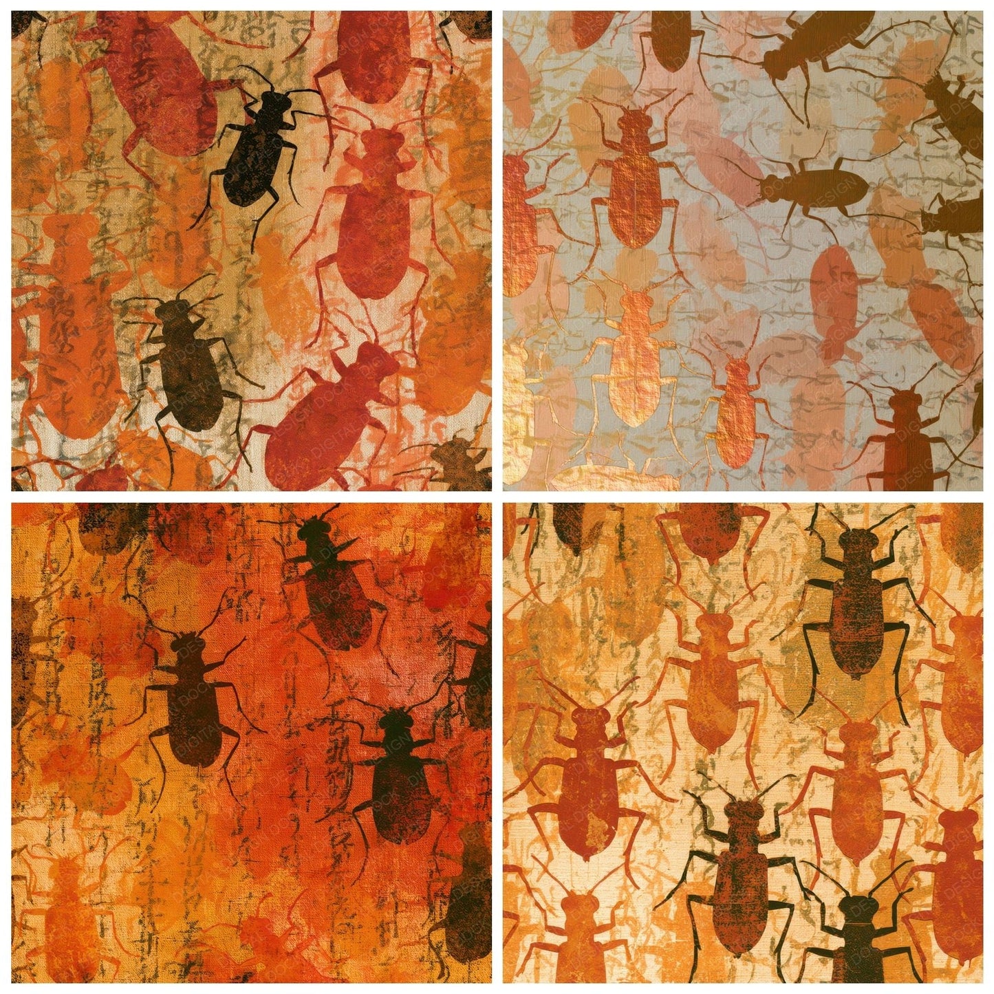 Papercut Tiger Beetles Copper Burnt Orange Digital Paper Pack (DDD013577)