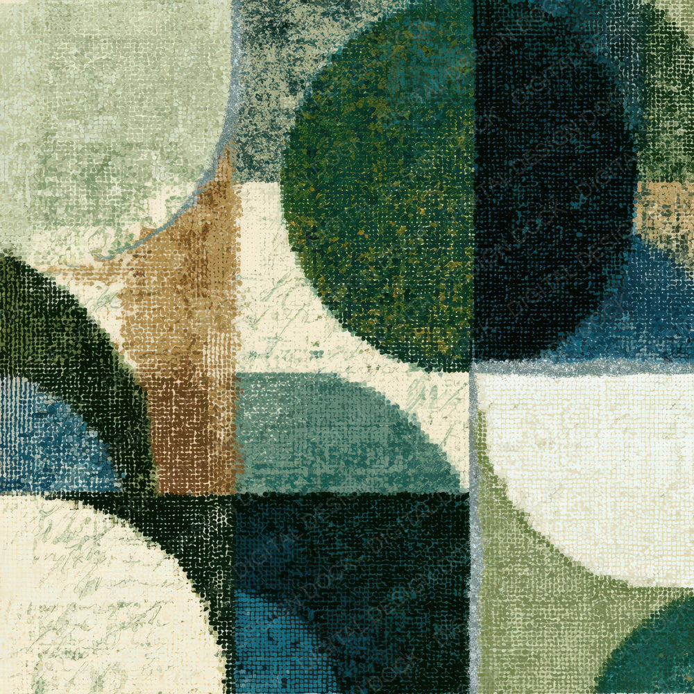 Pointillism Geometric Sage Cream Digital Paper Pack (DDD013579)