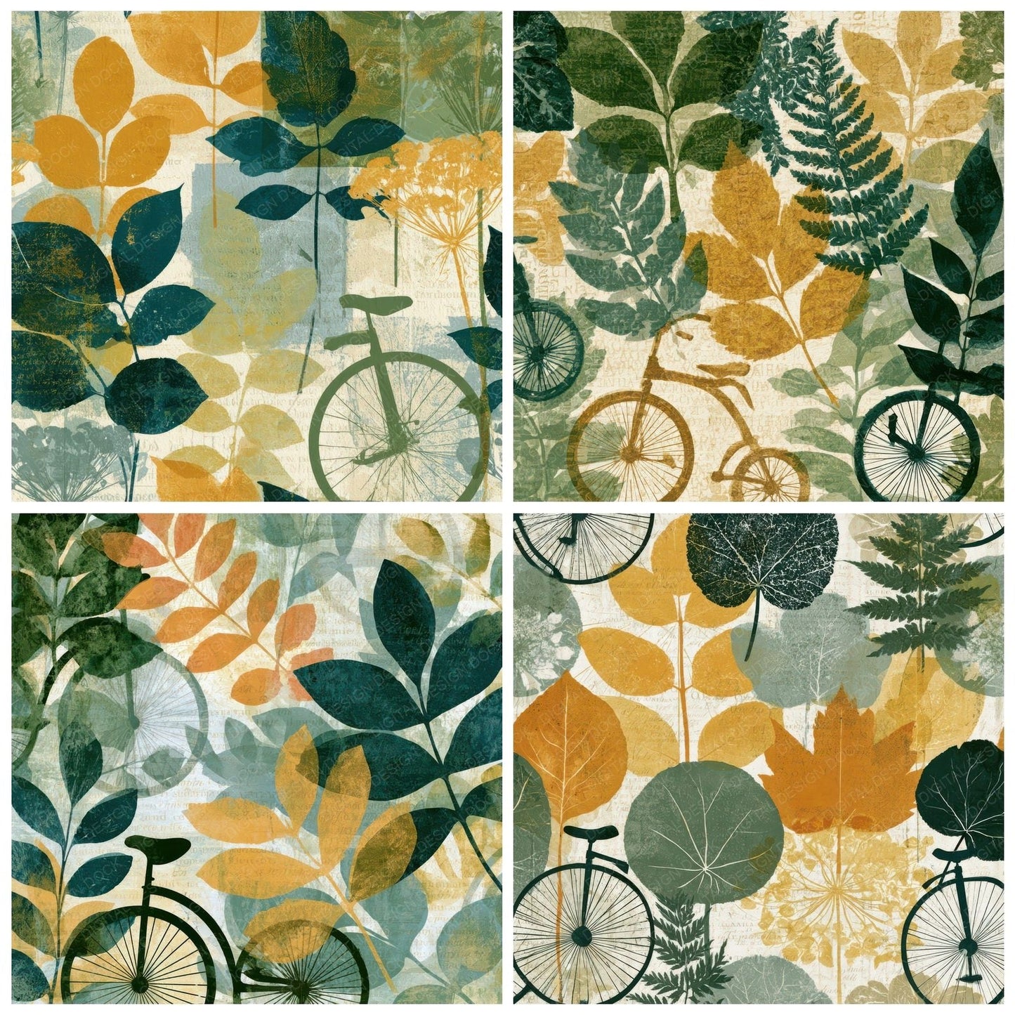Blueprint Unicycles Butter Sage Digital Paper Pack (DDD013585)
