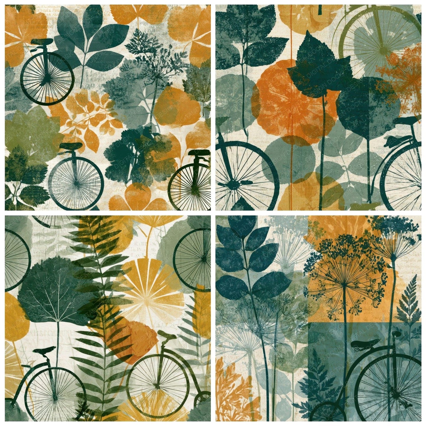 Blueprint Unicycles Butter Sage Digital Paper Pack (DDD013585)