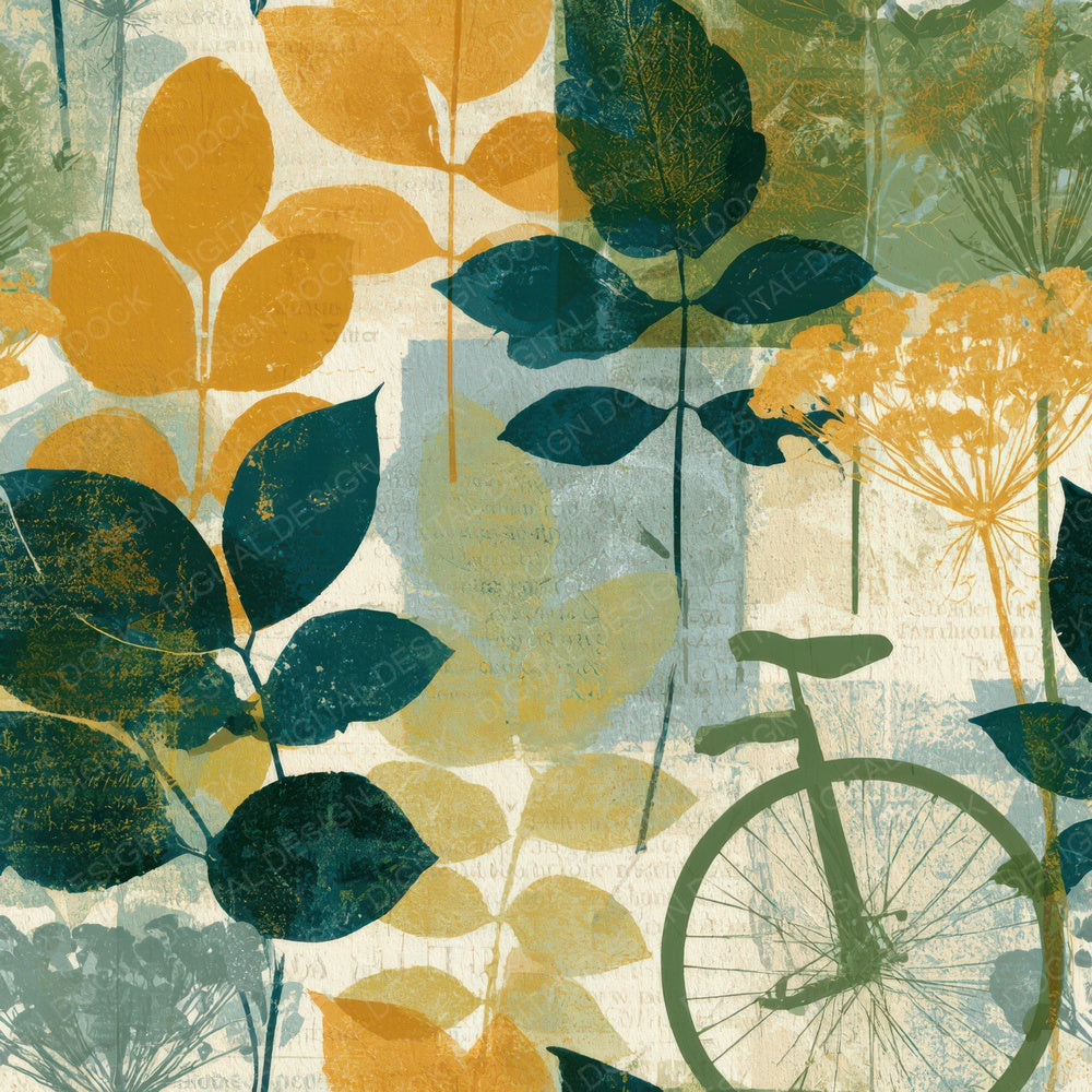 Blueprint Unicycles Butter Sage Digital Paper Pack (DDD013585)