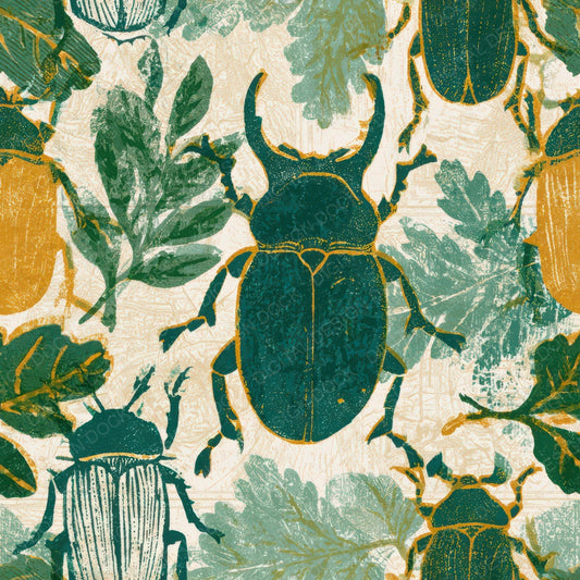 Indian Block Print Beetles Sage Primrose Digital Paper Pack (DDD013590)